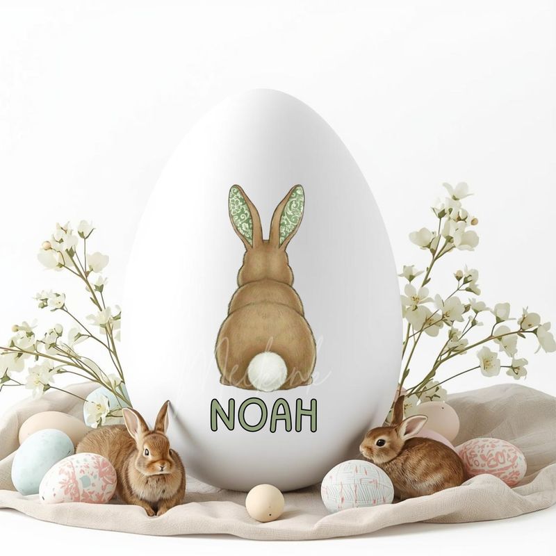 Sage Green Bunny Back Facing DTF or UVDTF Decal
