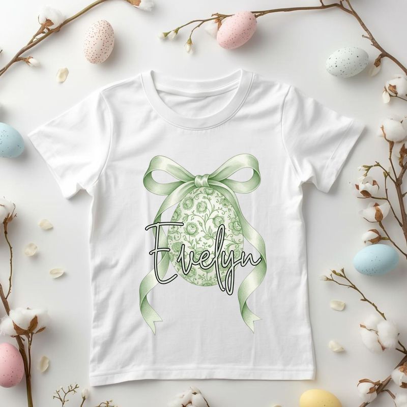 Sage Green Easter Egg Bow DTF or UVDTF Decal