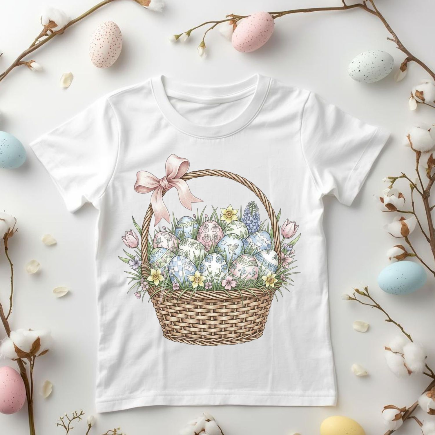 Pink Easter Basket DTF or UVDTF Decal