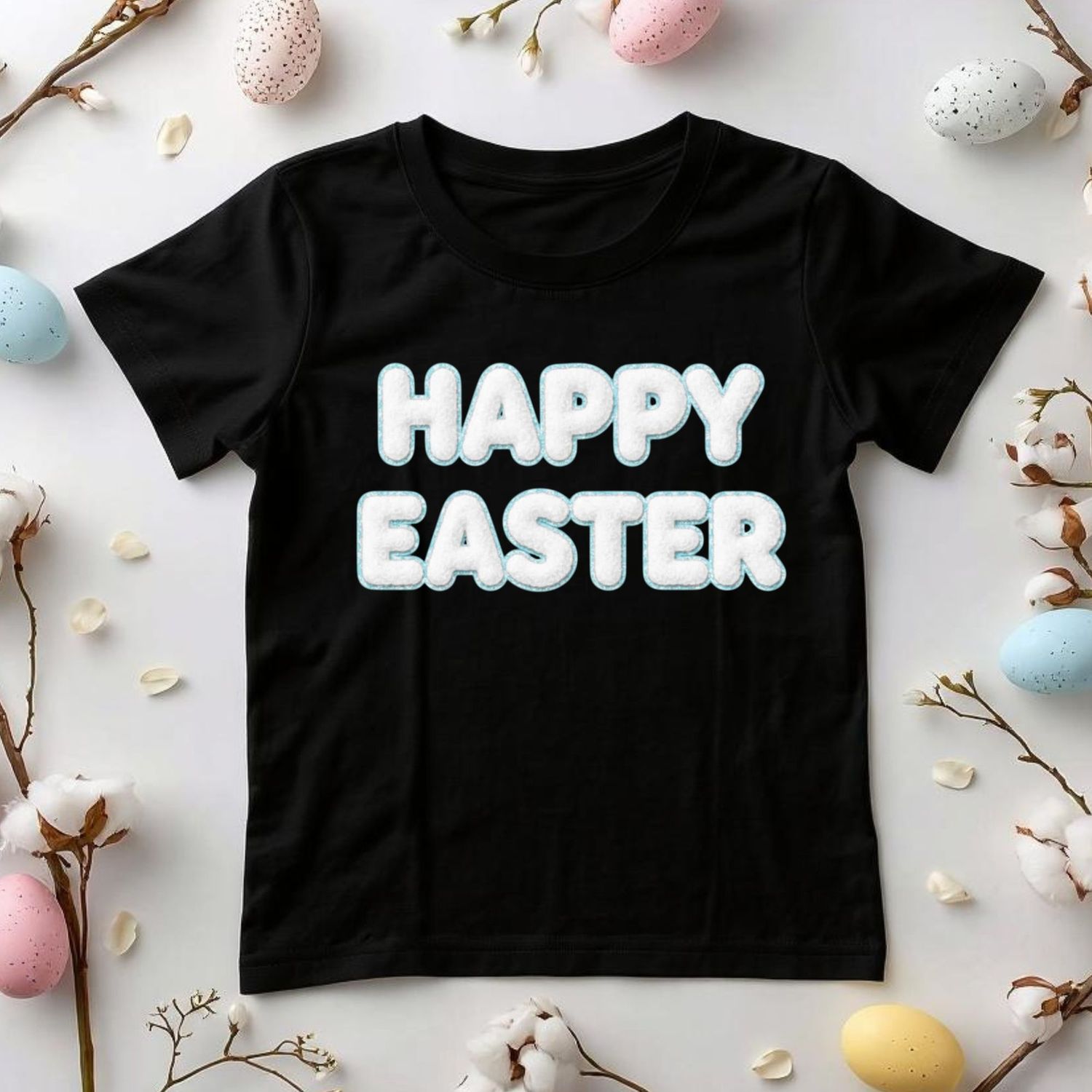 Happy Easter Blue DTF or UVDTF Decal