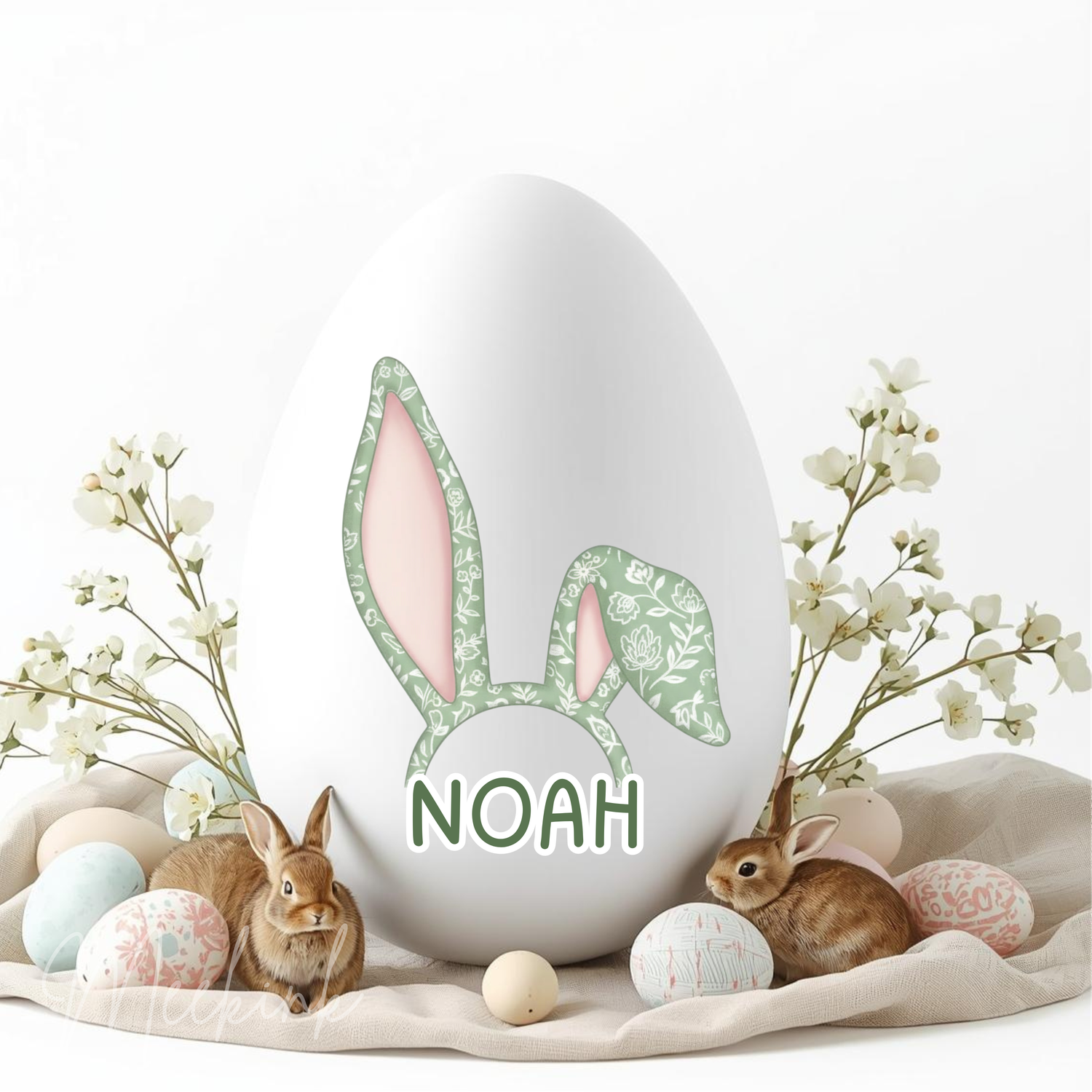 Sage Green Bunny Ears DTF or UVDTF Decal