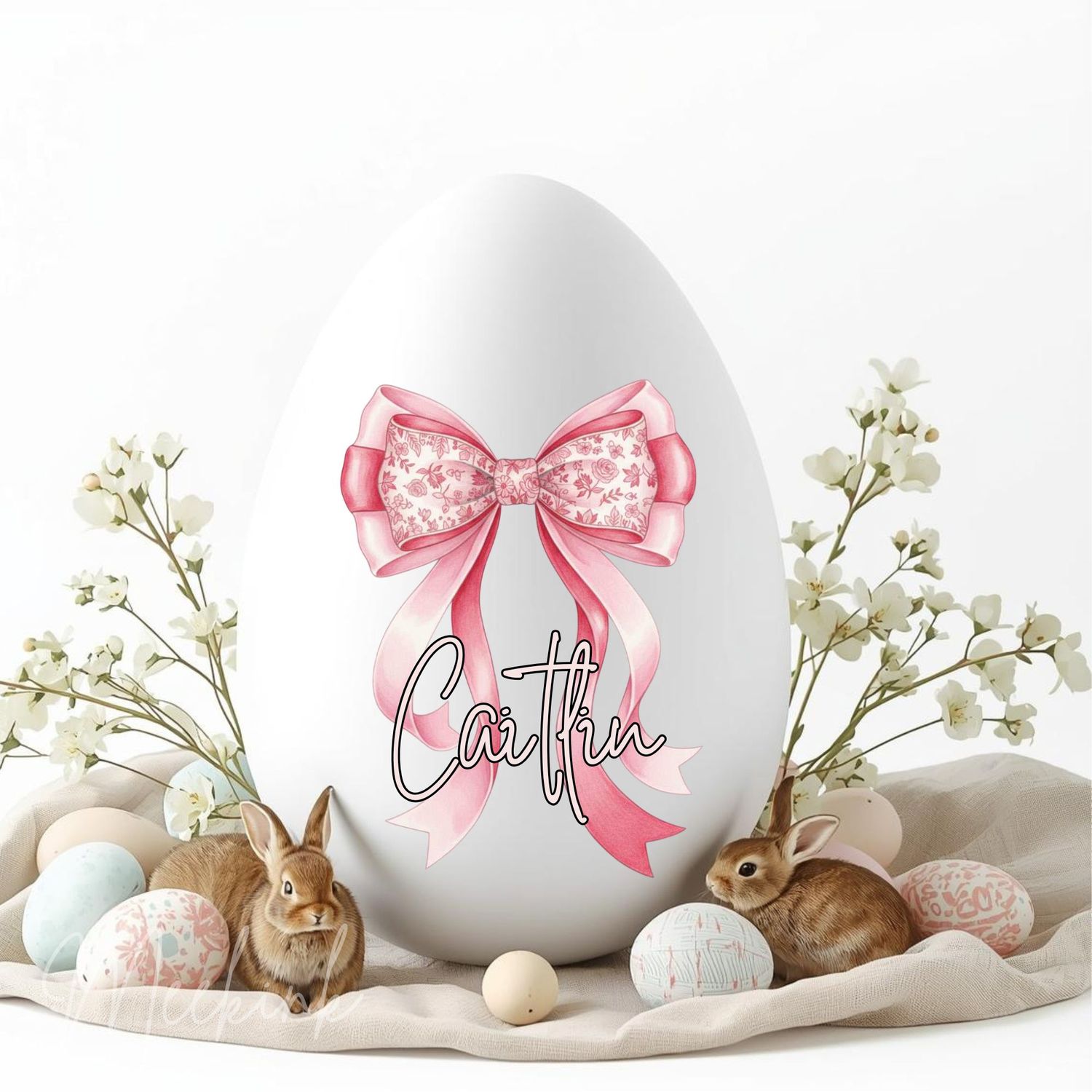Pink Easter Bow DTF or UVDTF Decal