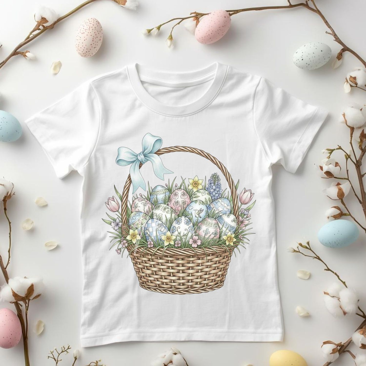 Blue Easter Basket DTF or UVDTF Decal