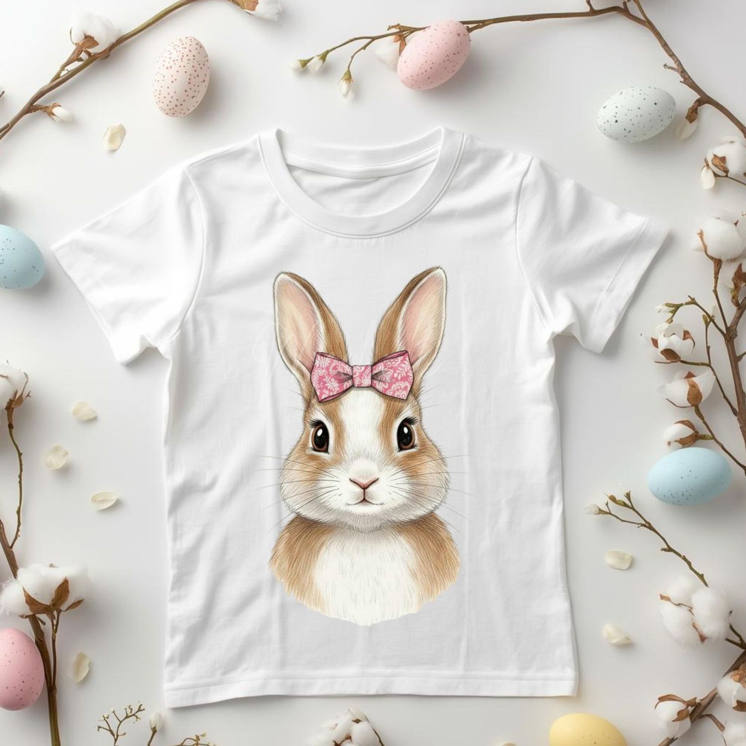 Half Body Bunny Pink Hair Bow DTF or UVDTF Decal