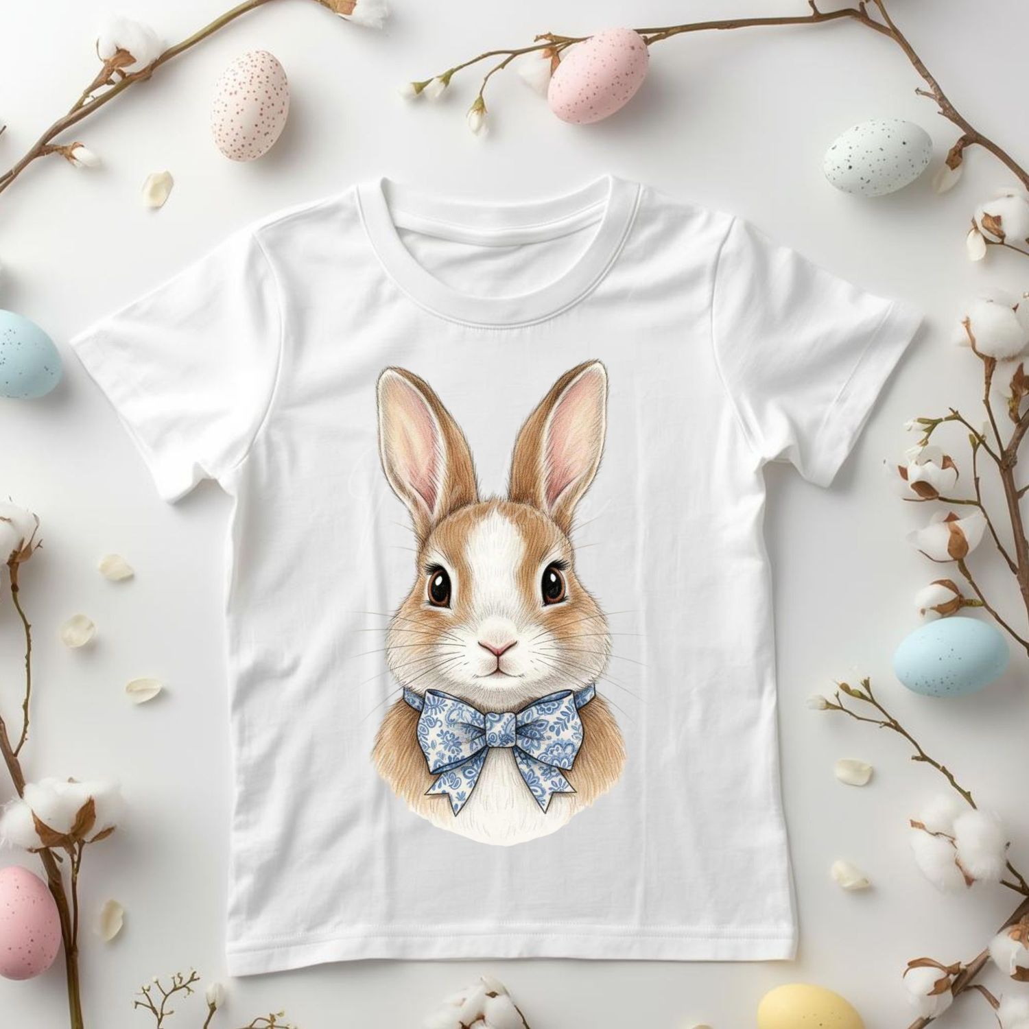 Half Body Bunny Blue Dicky Bow DTF or UVDTF Decal