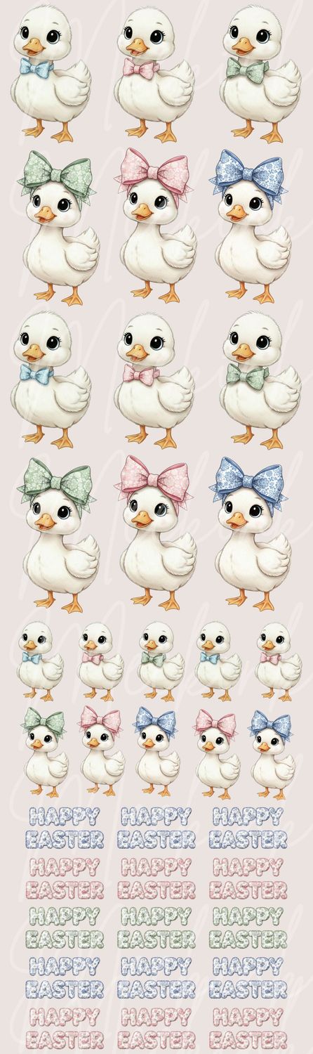 1 Meter Ducklings Easter DTF Decals