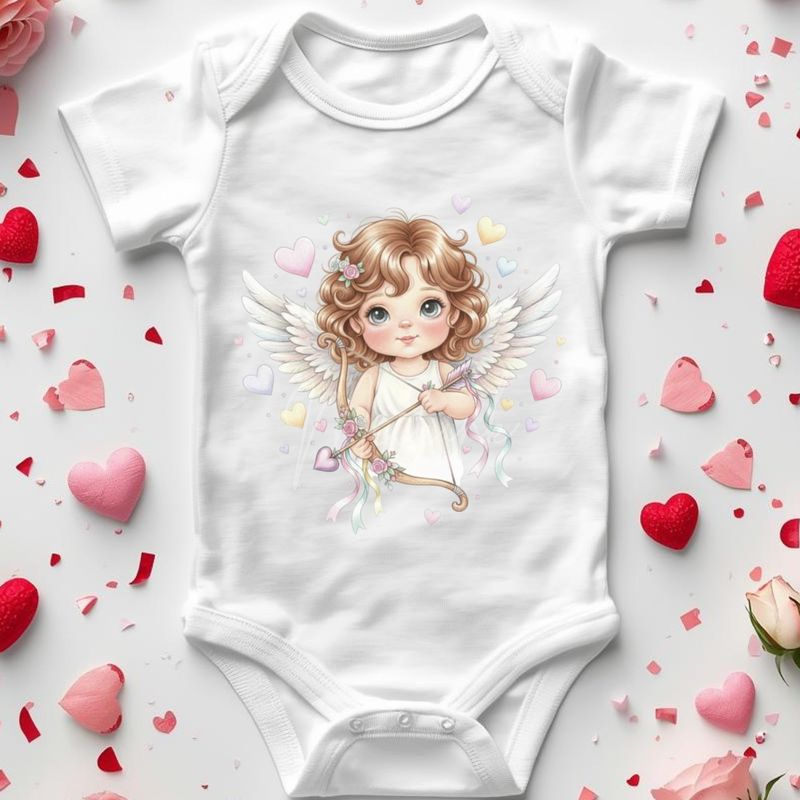 Brown Hair Cherub Girl DTF or UVDTF Decal