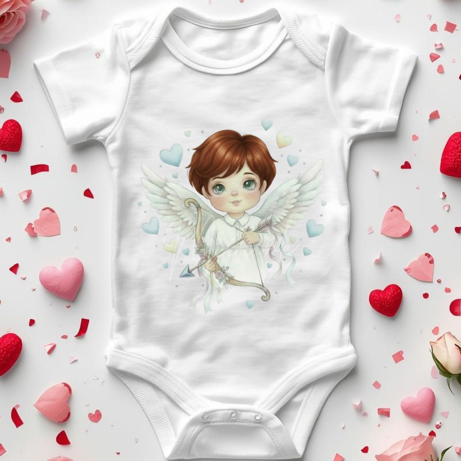Brown Hair Cherub Boy DTF or UVDTF Decal