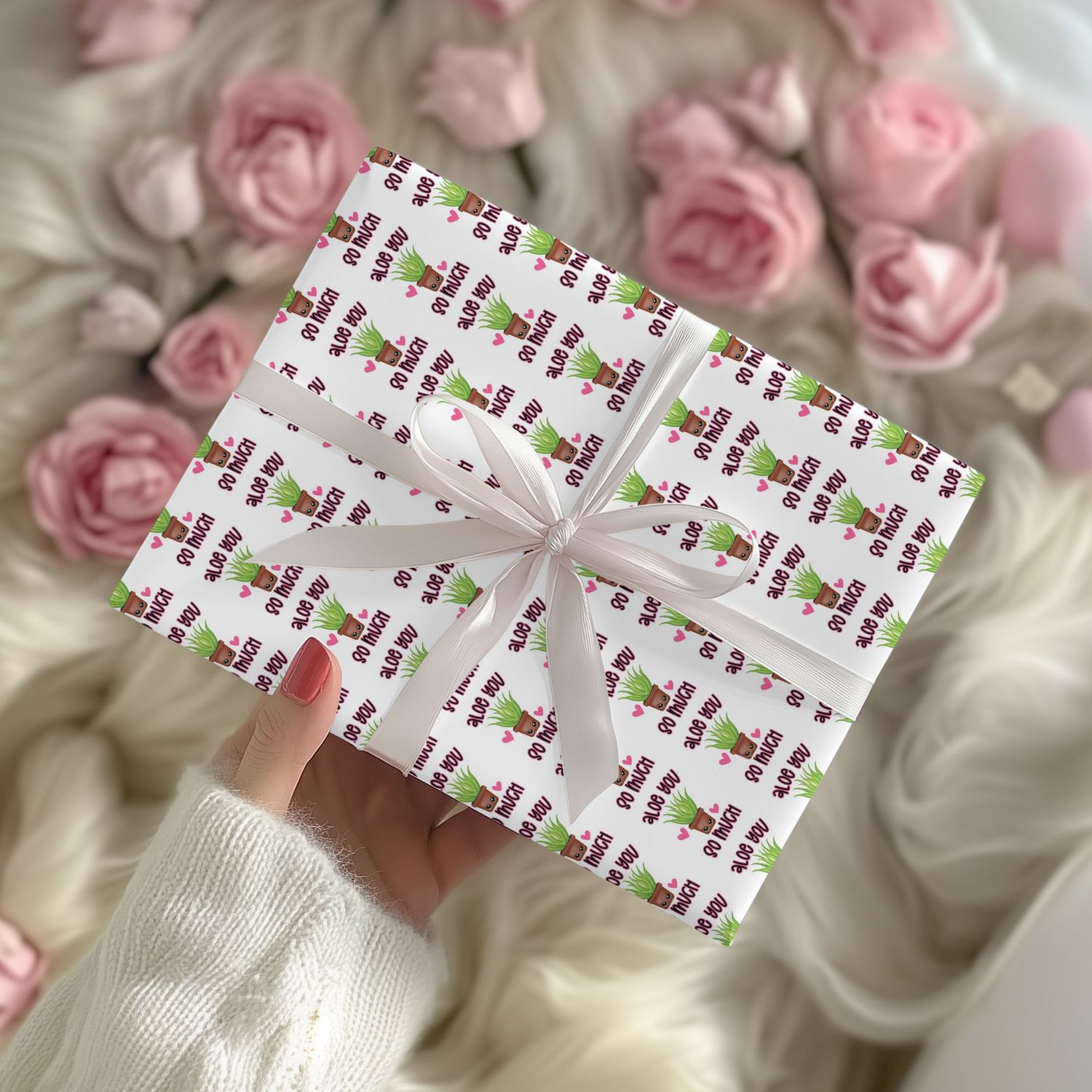 Aloe You Valentines Gift Wrap