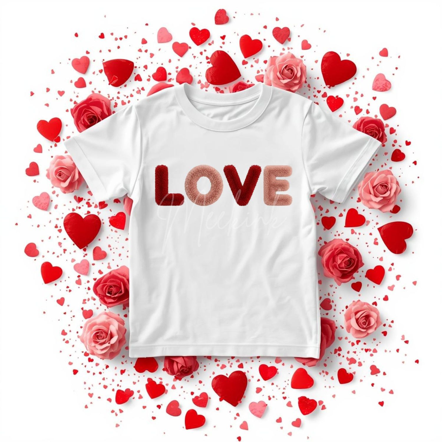 Pink &amp; Red LOVE DTF or UVDTF Decal