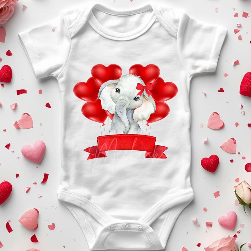 Heart Balloons Elephant Valentines DTF or UVDTF Decal