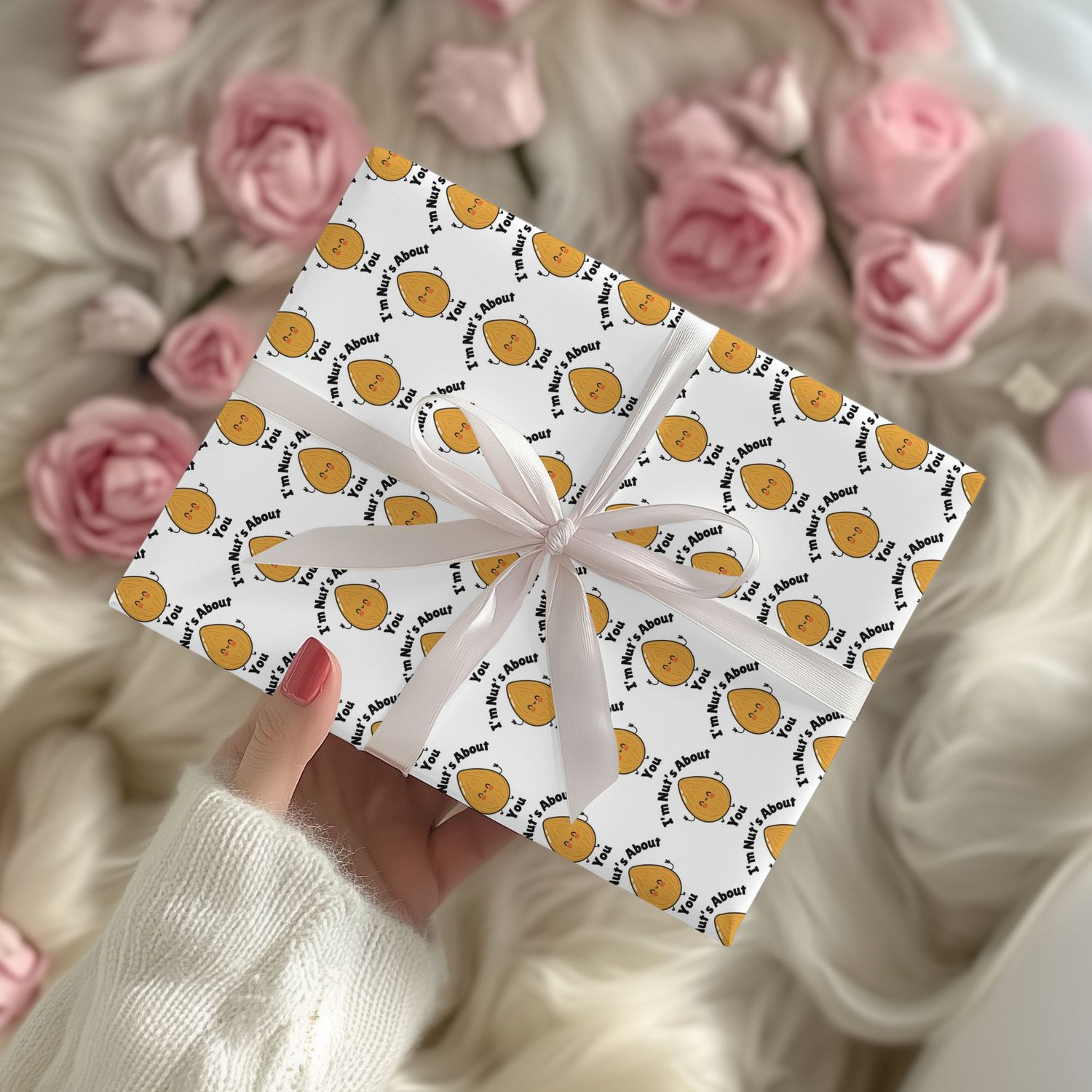 Nuts About You Valentines Gift Wrap