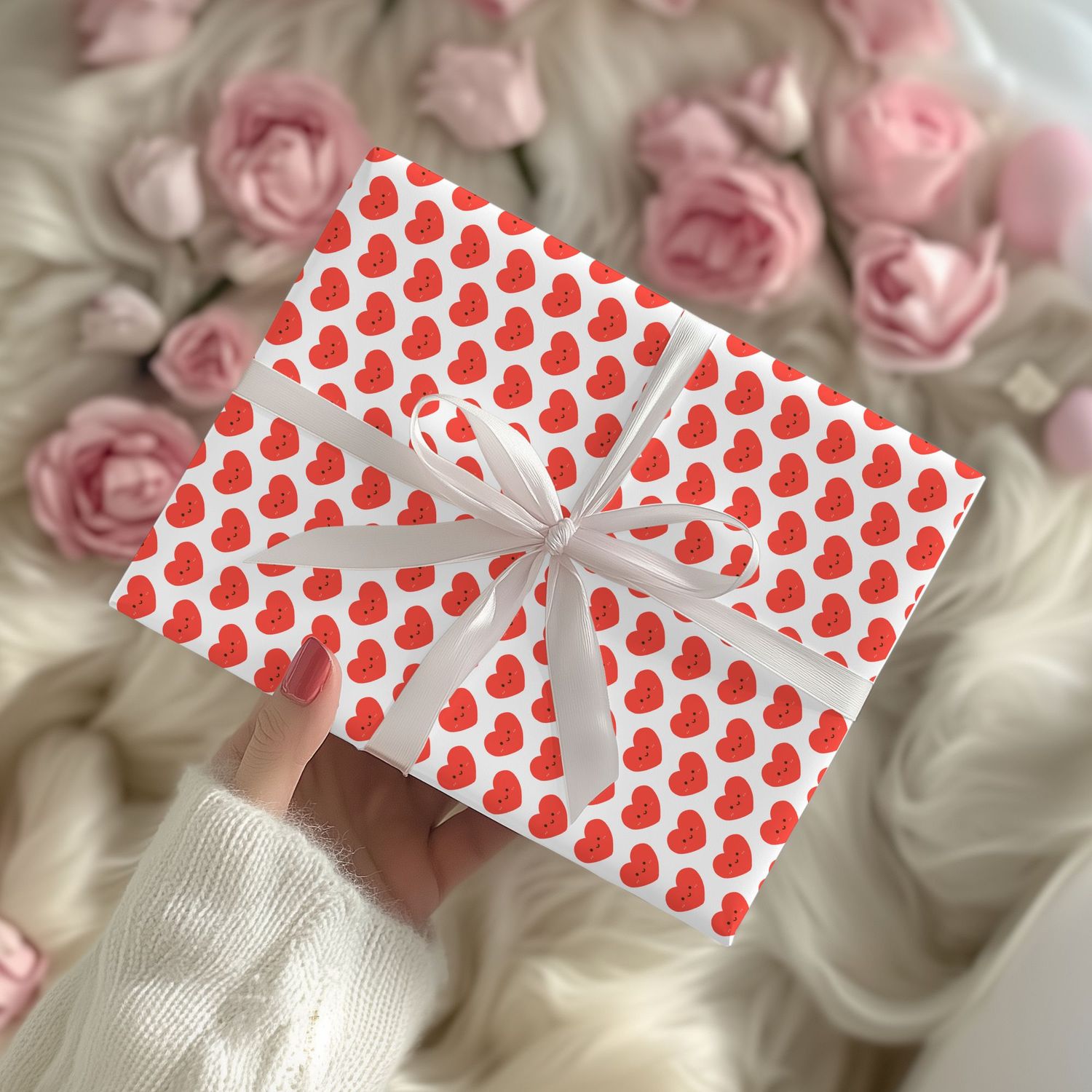 Hearts Valentines Gift Wrap