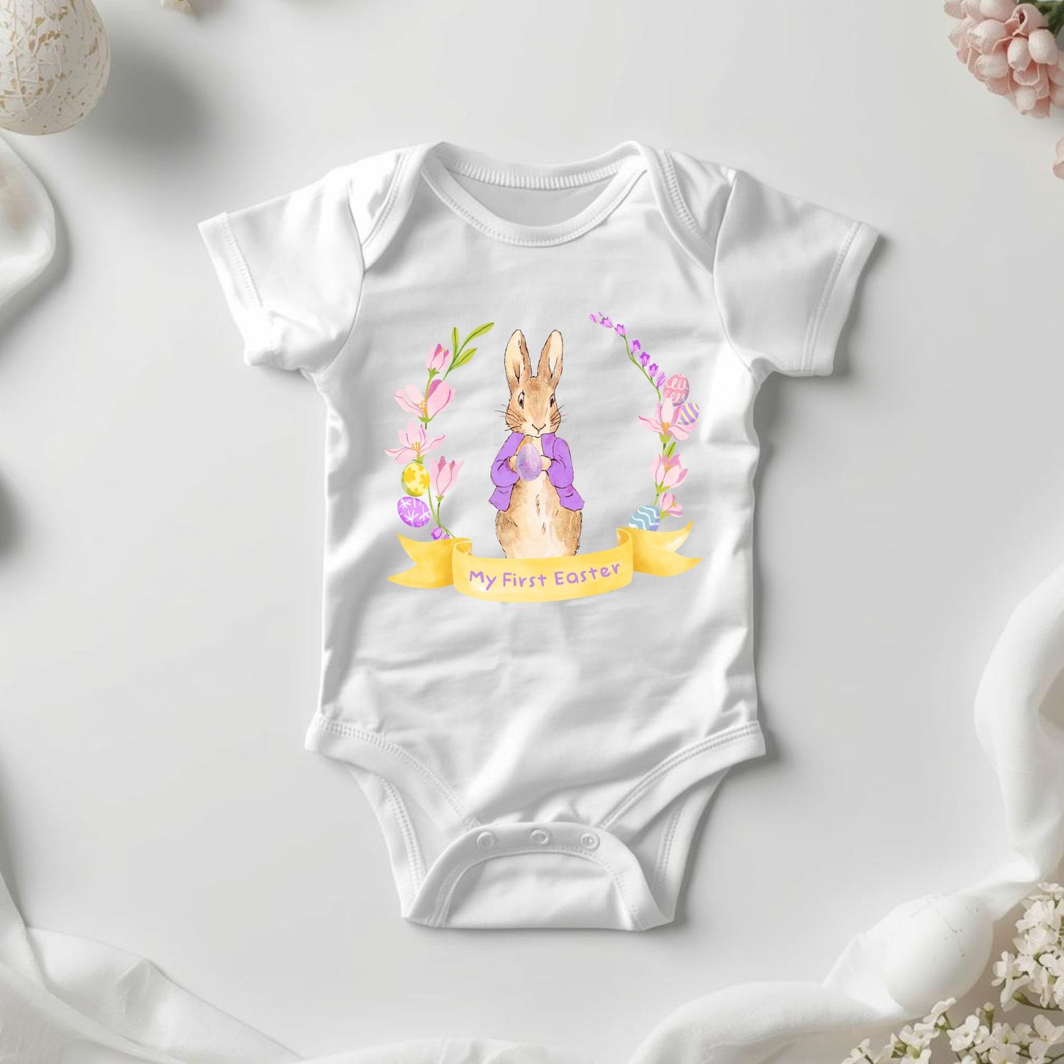 My 1st Easter Bunny Banner Lilac DTF or UVDTF Decal