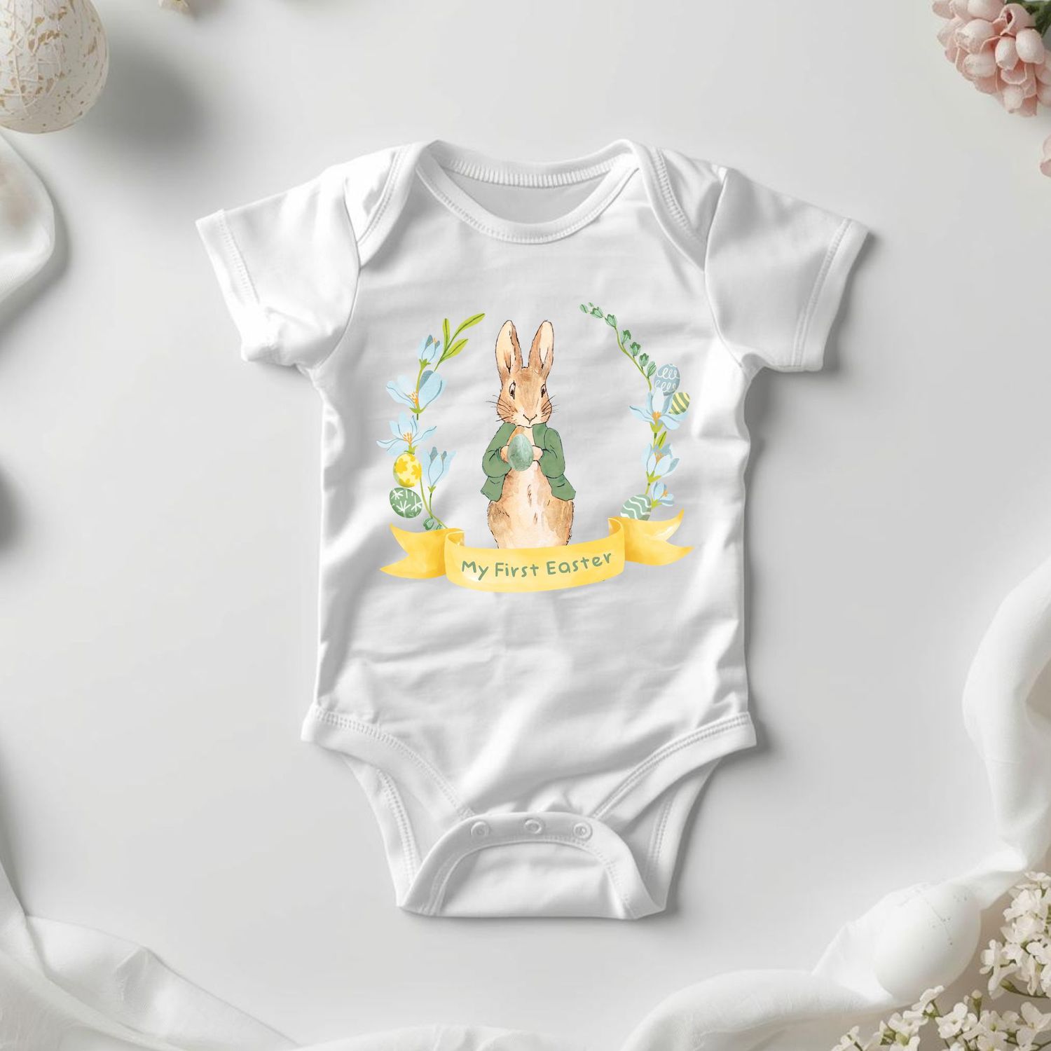 My 1st Easter Bunny Banner Sage Green DTF or UVDTF Decal