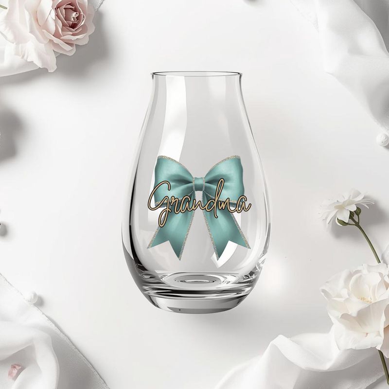 Grey Turquoise Personalised Bow DTF or UVDTF Decal