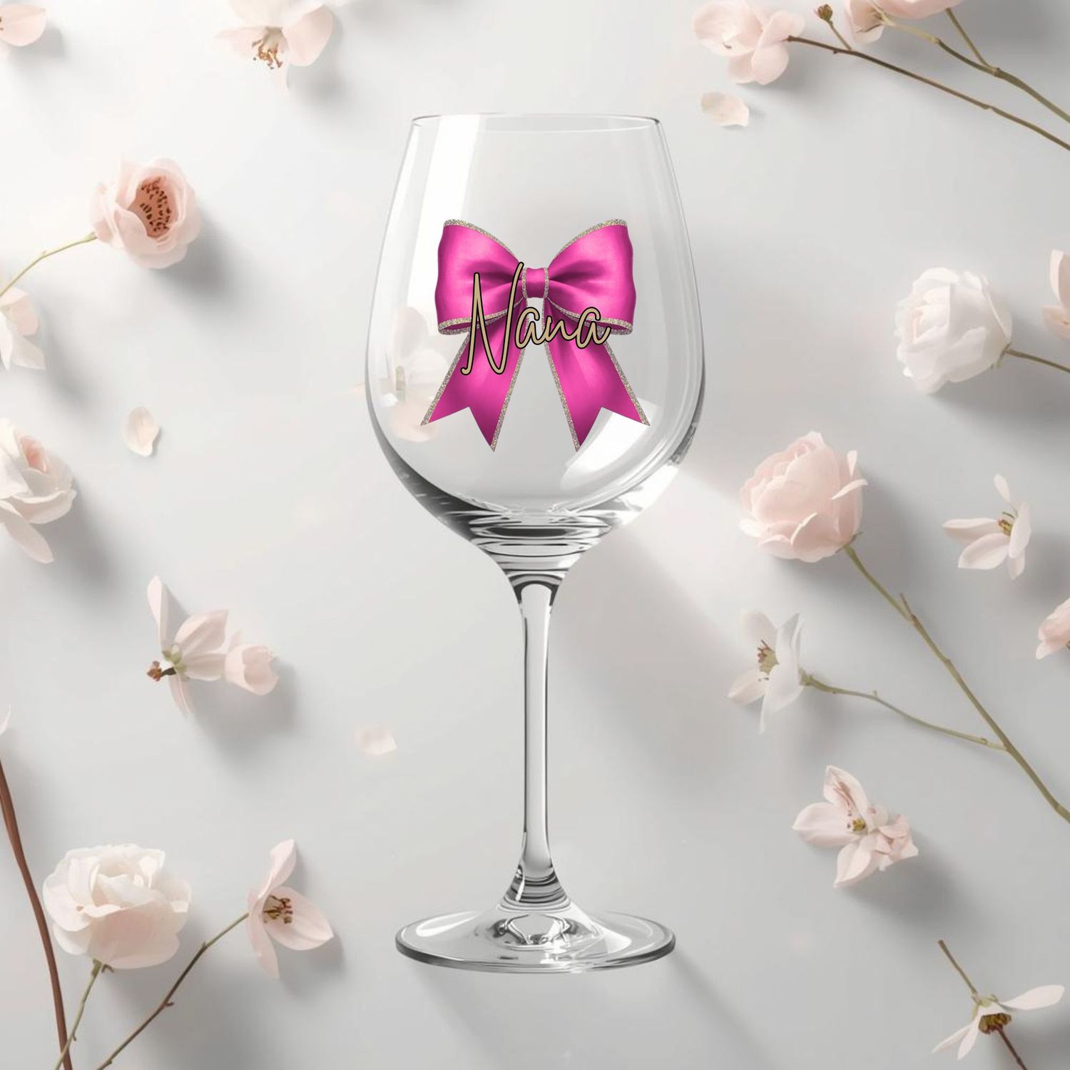 Pink Personalised Bow DTF or UVDTF Decal