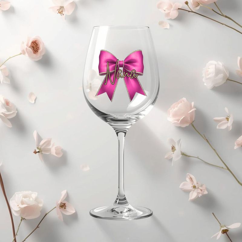 Pink Personalised Bow DTF or UVDTF Decal Pink Personalised Bow DTF or UVDTF Decal