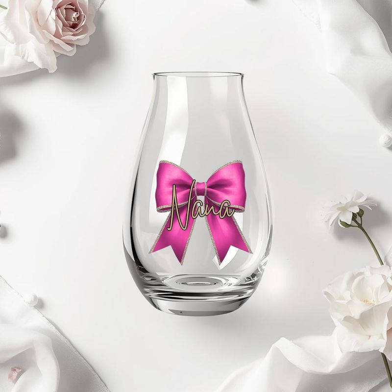 Pink Personalised Bow DTF or UVDTF Decal