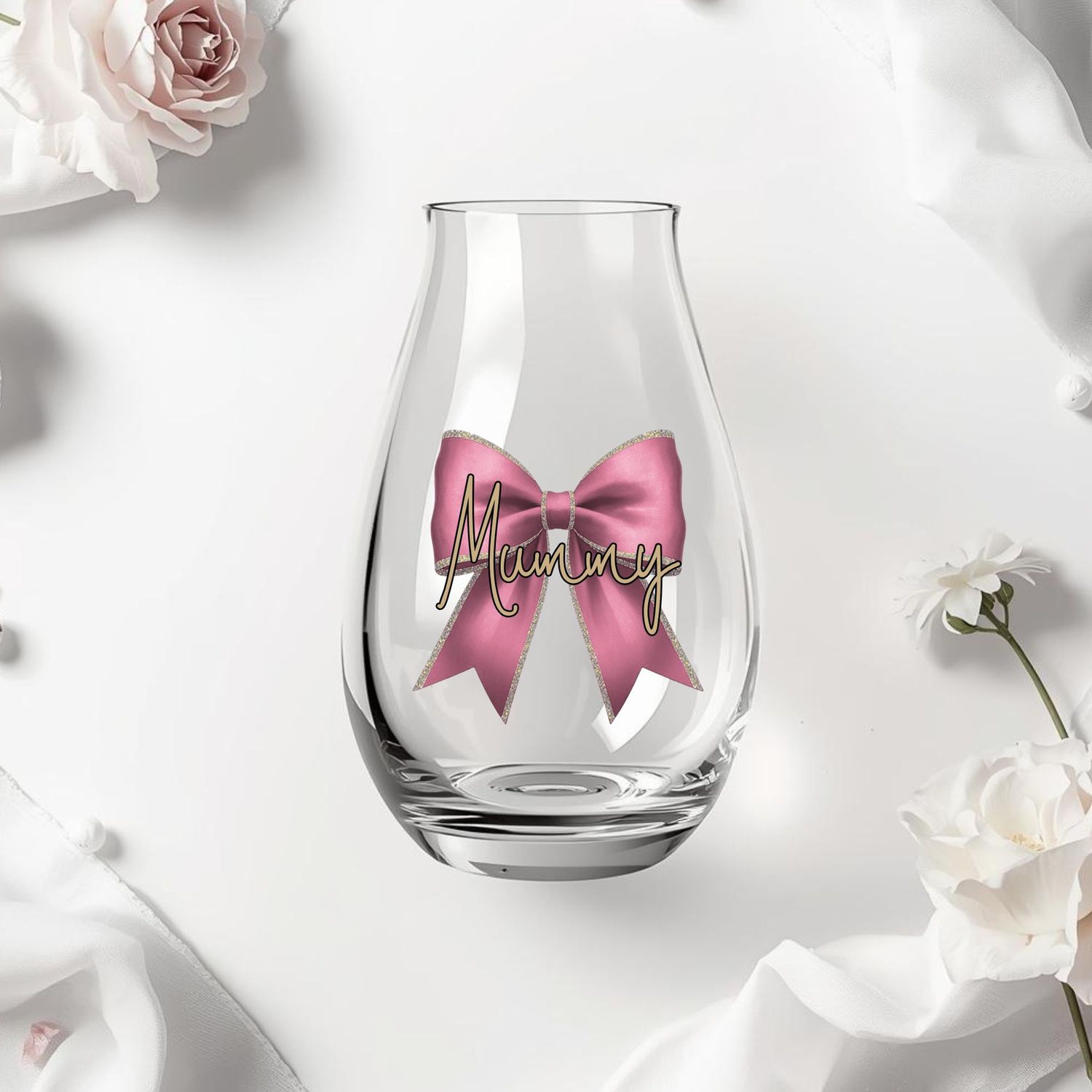 Crimson Personalised Bow DTF or UVDTF Decal