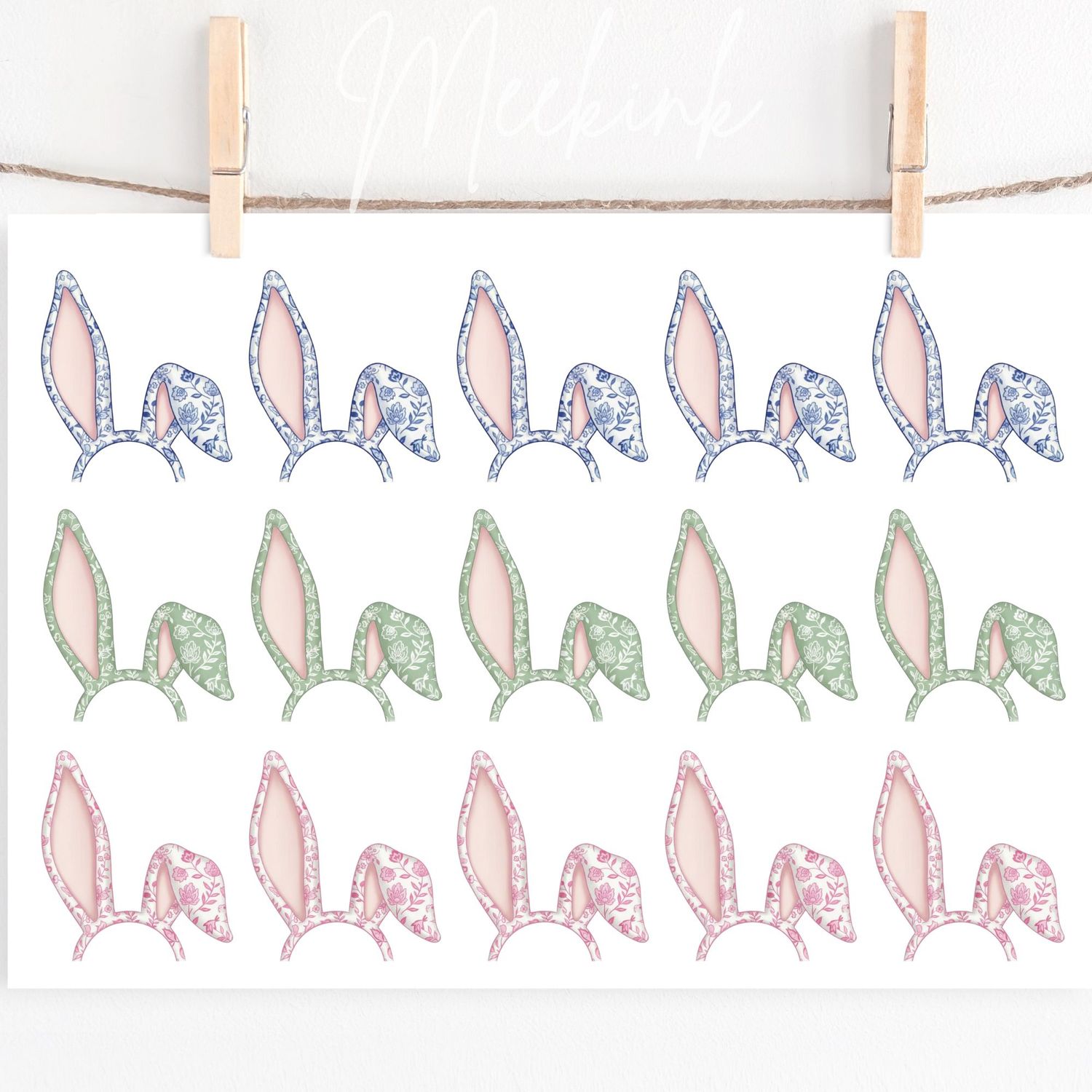 Bunny Ears A4 Sheet DTF or UVDTF