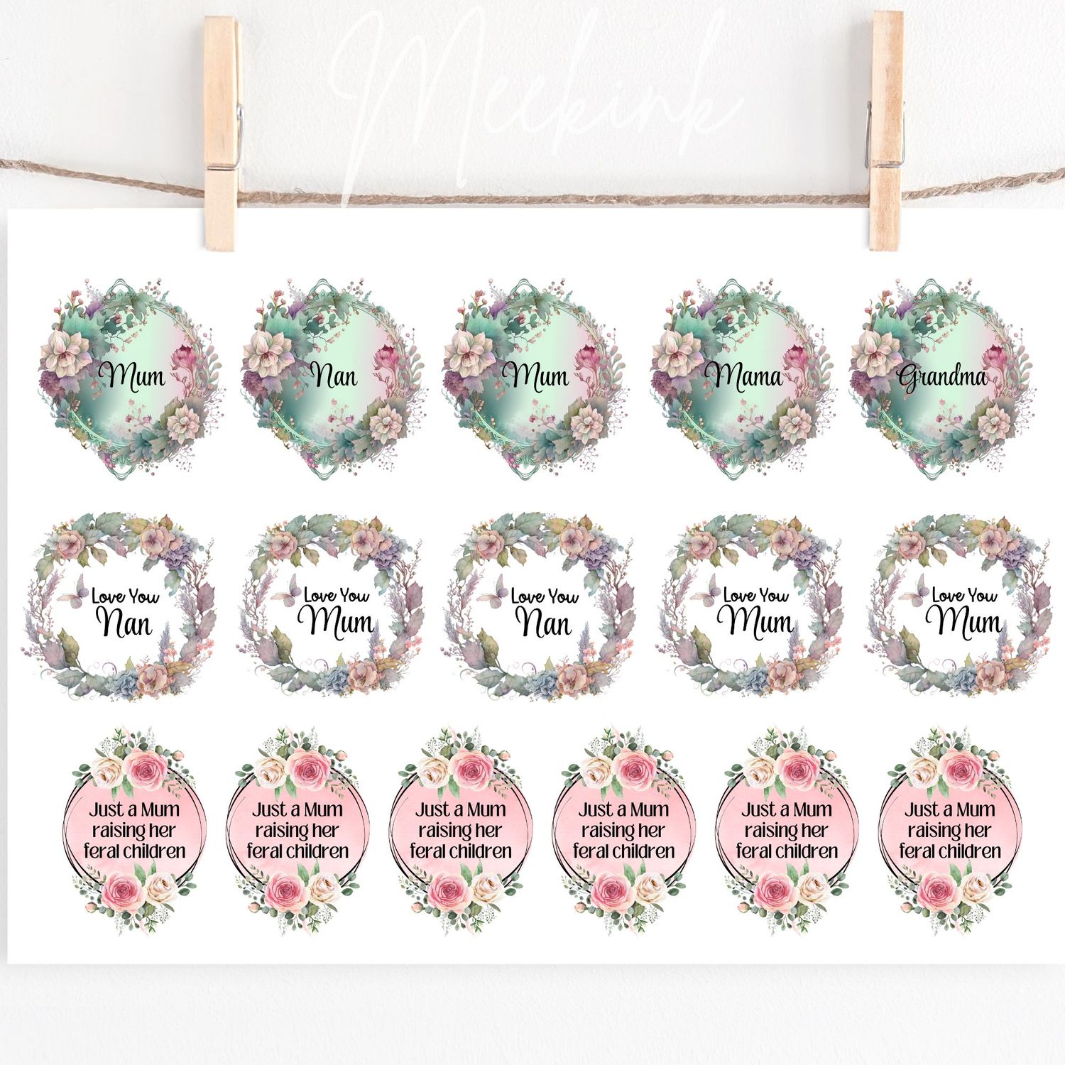 Mixed Floral A4 Sheet DTF or UVDTF