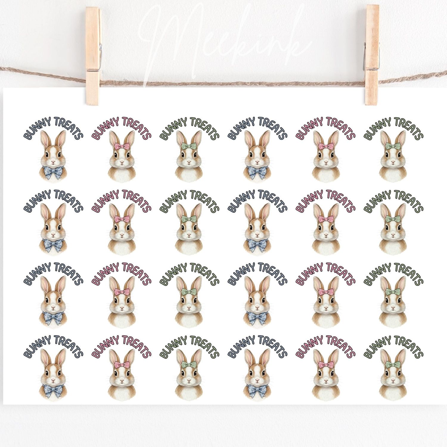 Bunny Treats Mixed A4 Sheet DTF or UVDTF