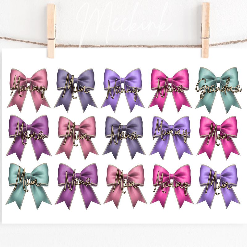 Mixed Bow A4 Sheet DTF or UVDTF