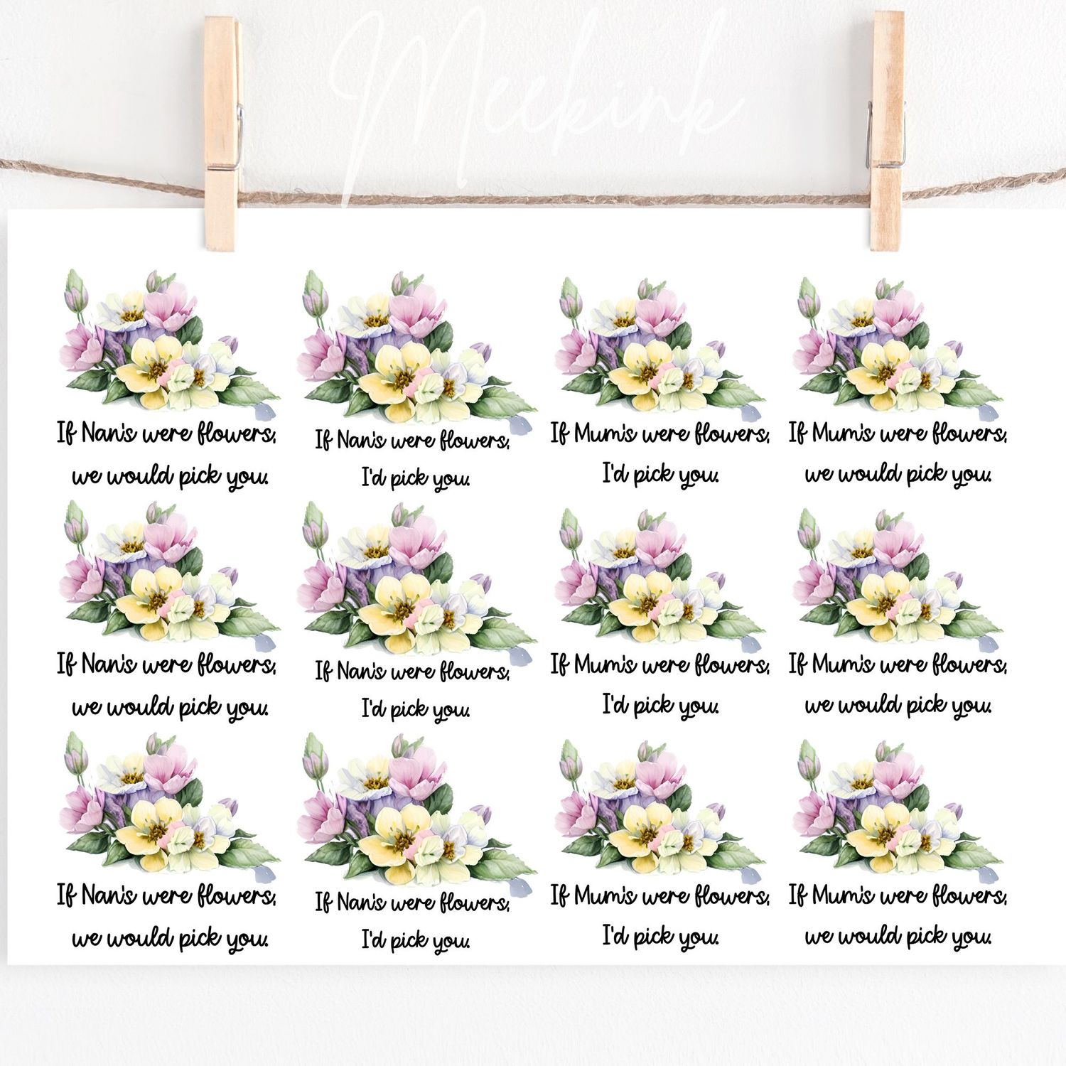 Flowers A4 Sheet DTF or UVDTF