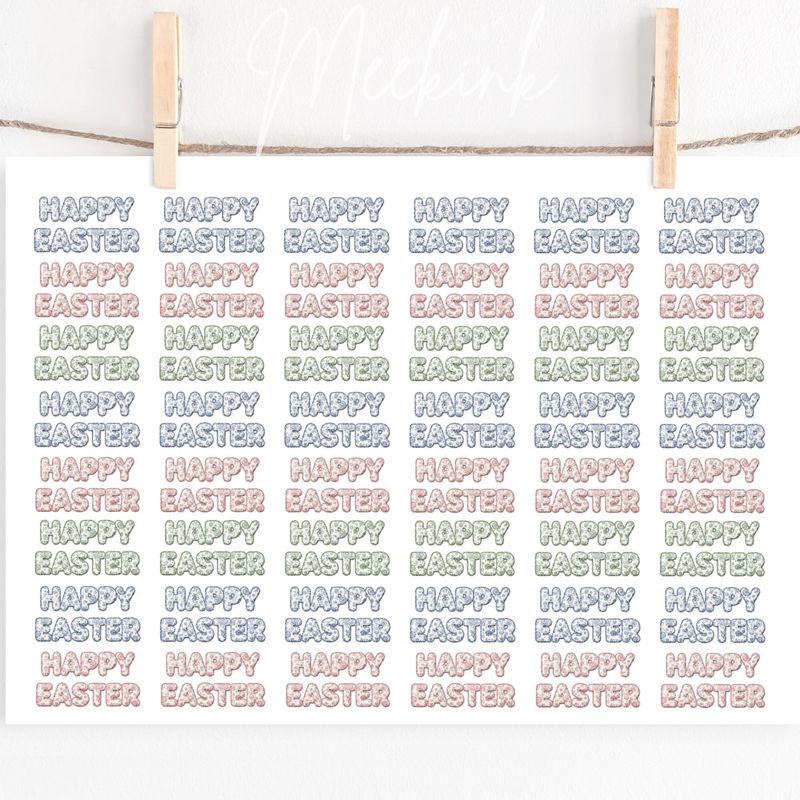 Happy Easter Hair Bow Sheet A4 Sheet DTF or UVDTF