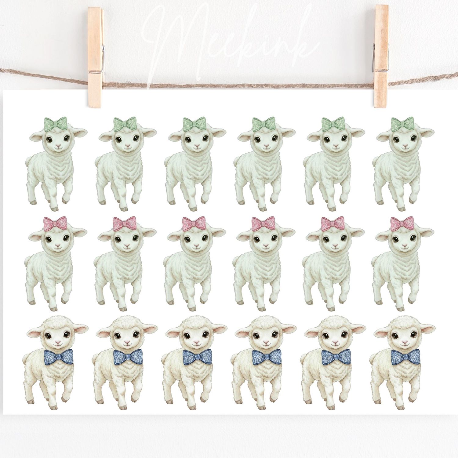 Easter Lambs A4 Sheet DTF or UVDTF