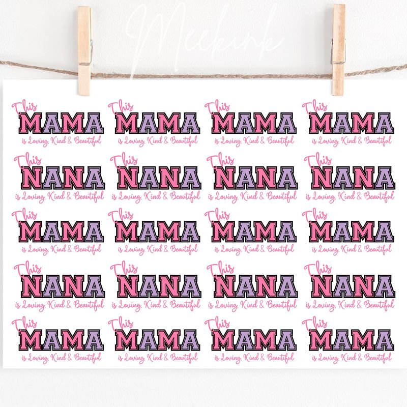 Loving Kind &amp; Beautiful A4 Sheet DTF or UVDTF