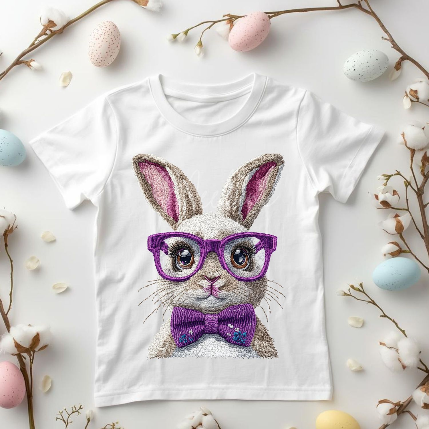 Faux Embroidery Effect Purple Dicky Bow DTF or UVDTF Decal