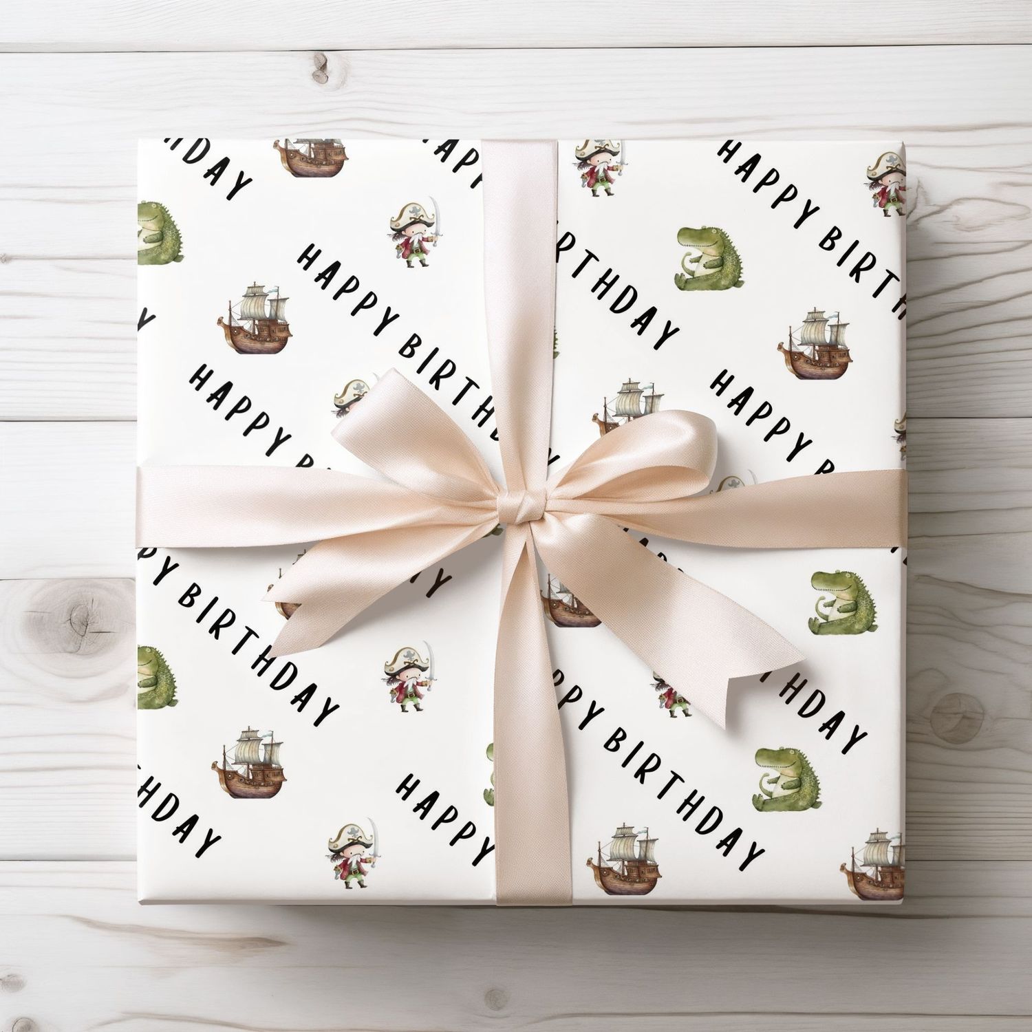 Pirate &amp; Croc Birthday Wrap