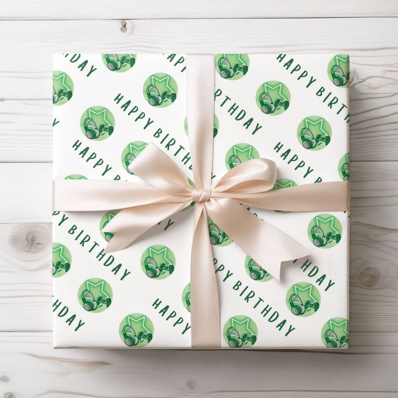 Green Gamer Birthday Wrap