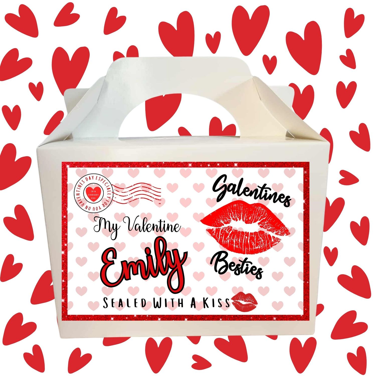 Galentines Besties Valentines Party Box Sticker