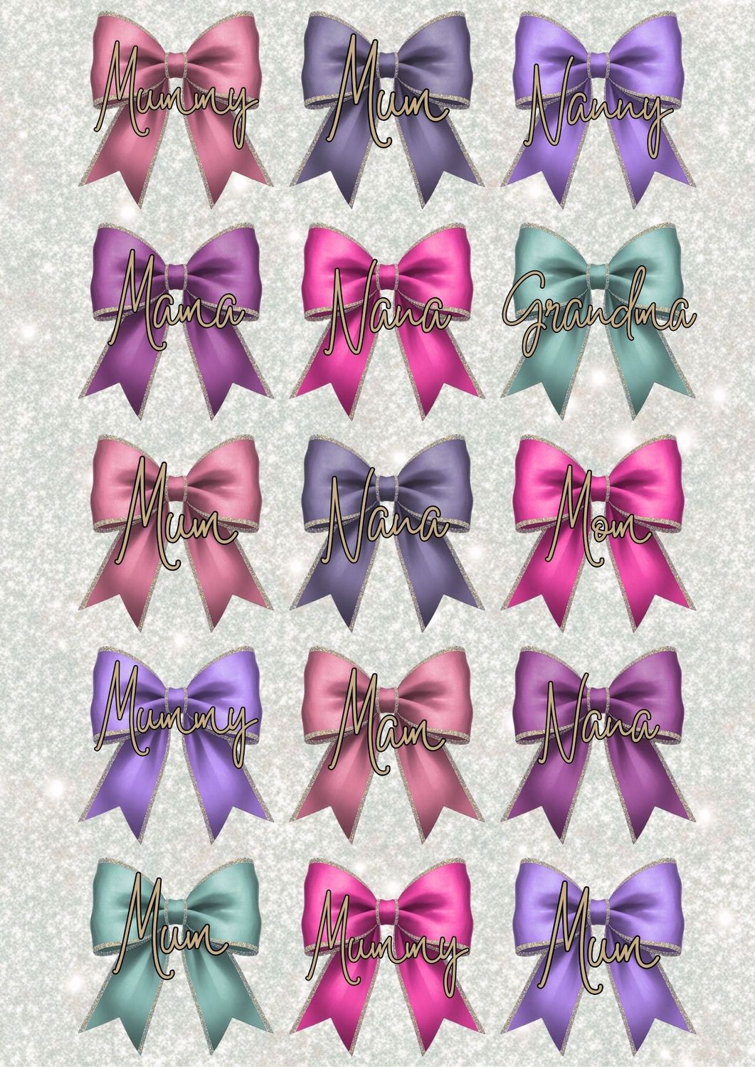 Mothers Day Design Sheet 2 A3 UVDTF - DTF or SUB