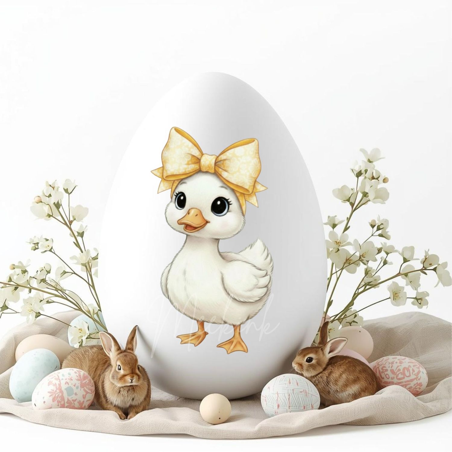 Little Duckling Lemon Hair Bow DTF or UVDTF Decal