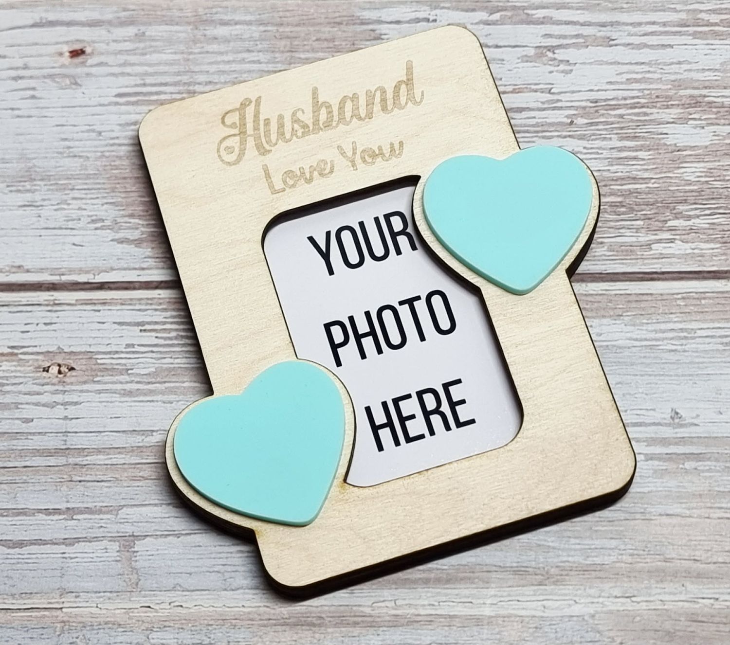 Love You Photo Frame Magnet - Acrylic &amp; Plywood