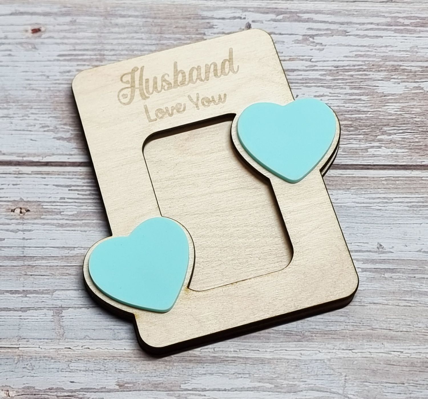 Love You Photo Frame Magnet - Acrylic &amp; Plywood