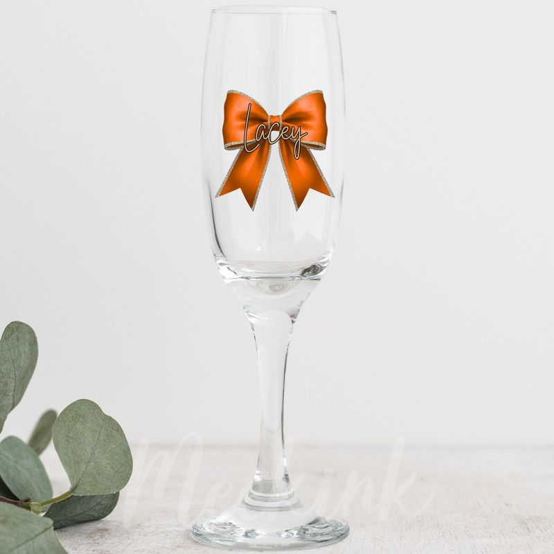 Rust Orange Personalised Bow Decal UV DTF Decal