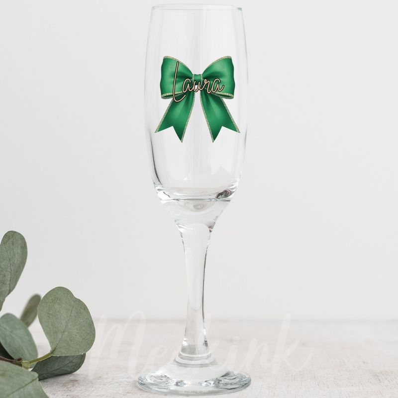 Emerald Green Personalised Bow Decal UV DTF Decal