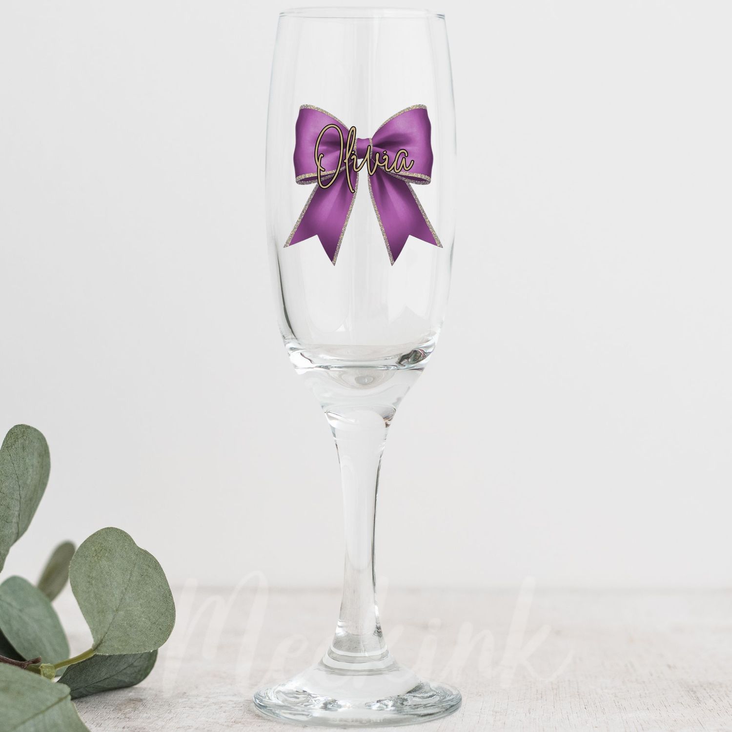 Deep Purple Personalised Bow Decal UV DTF Decal