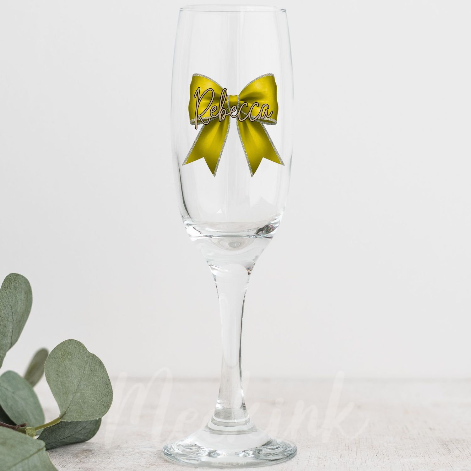 Mustard Yellow Personalised Bow Decal UV DTF Decal