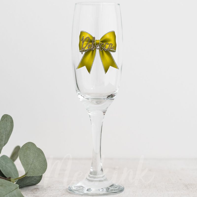 Mustard Yellow Personalised Bow Decal UV DTF Decal