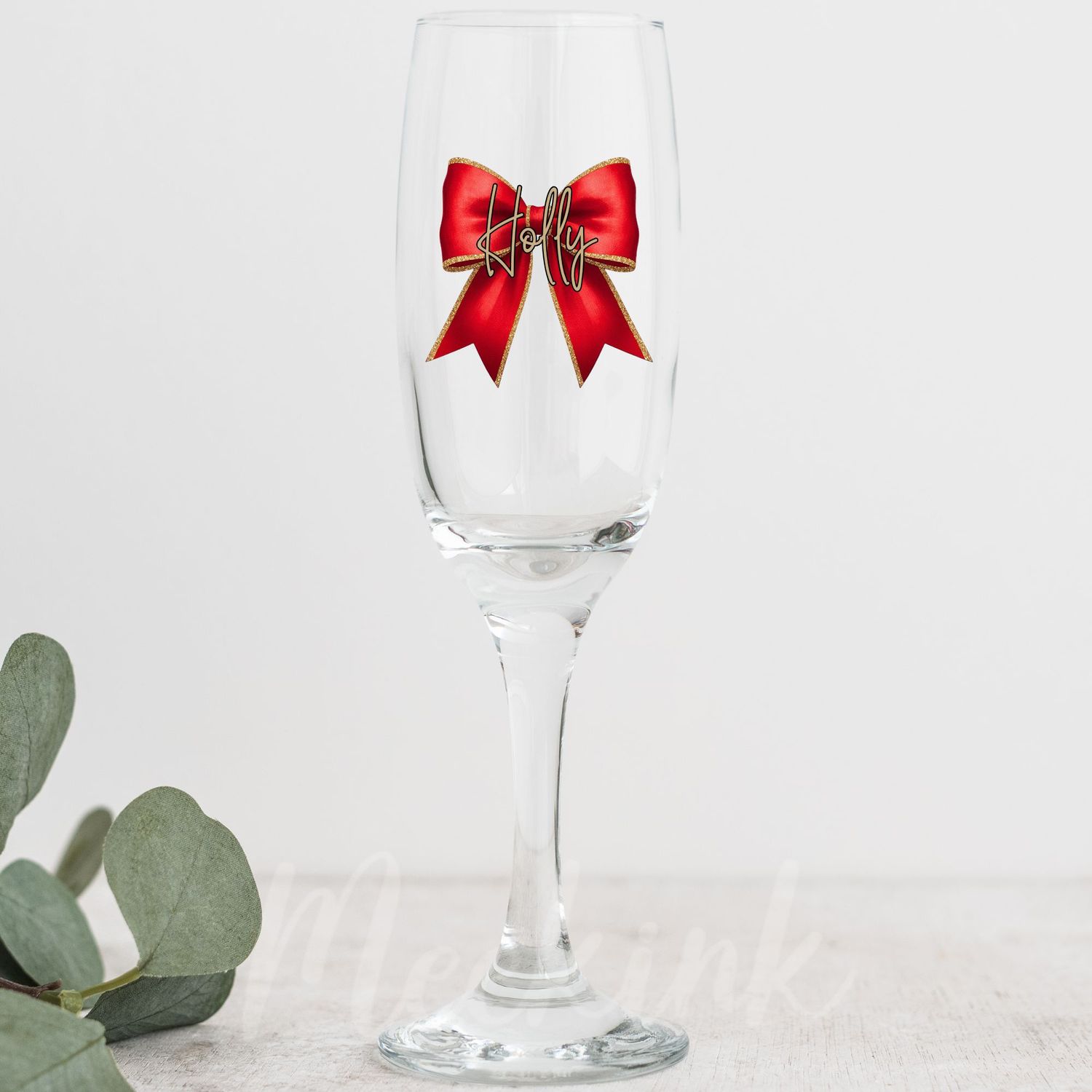 Red Personalised Bow Decal UV DTF Decal