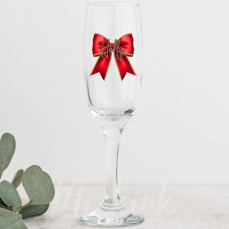 Red Personalised Bow Decal UV DTF Decal