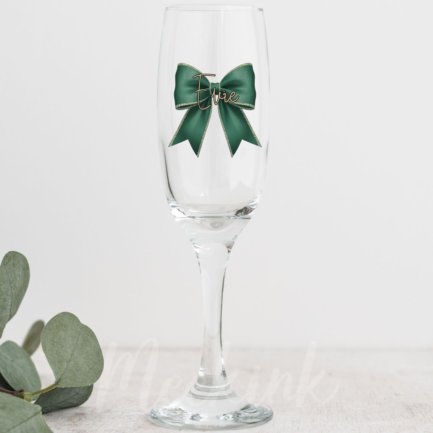 Darker Green Personalised Bow Decal UV DTF Decal