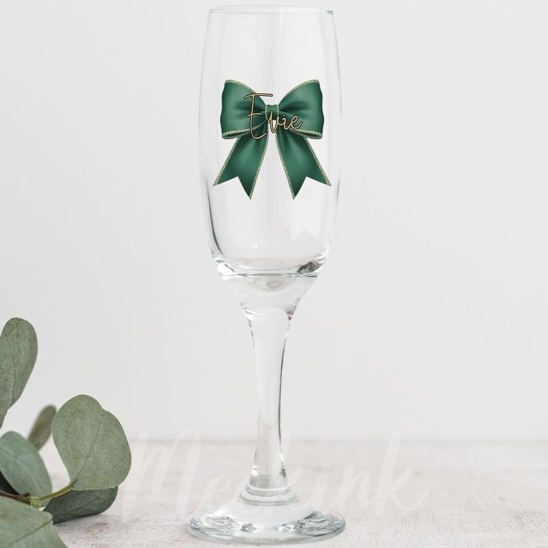 Darker Green Personalised Bow Decal UV DTF Decal