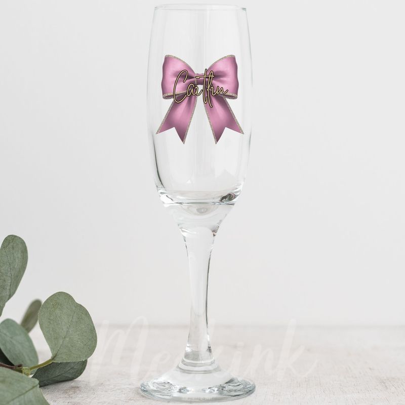Prism Pink Personalised Bow Decal UV DTF Decal